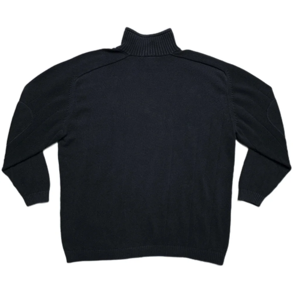 Lacoste Men's 100% Cotton 1/4 Zip Mock Neck Pullover Sweater Black Size FR 9